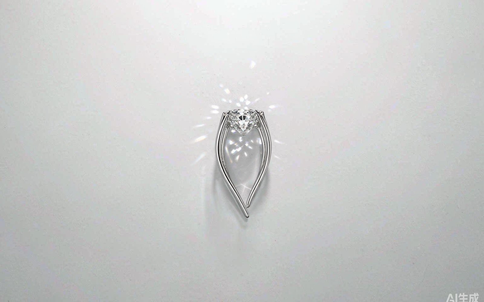 Moissanite solitaire ring on a light studio background